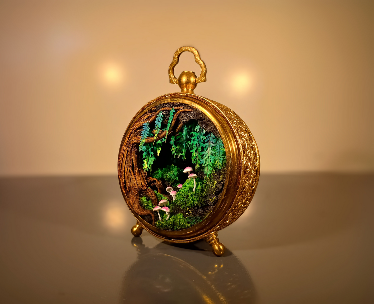 Glowing Mushroom Grove - Small Clock