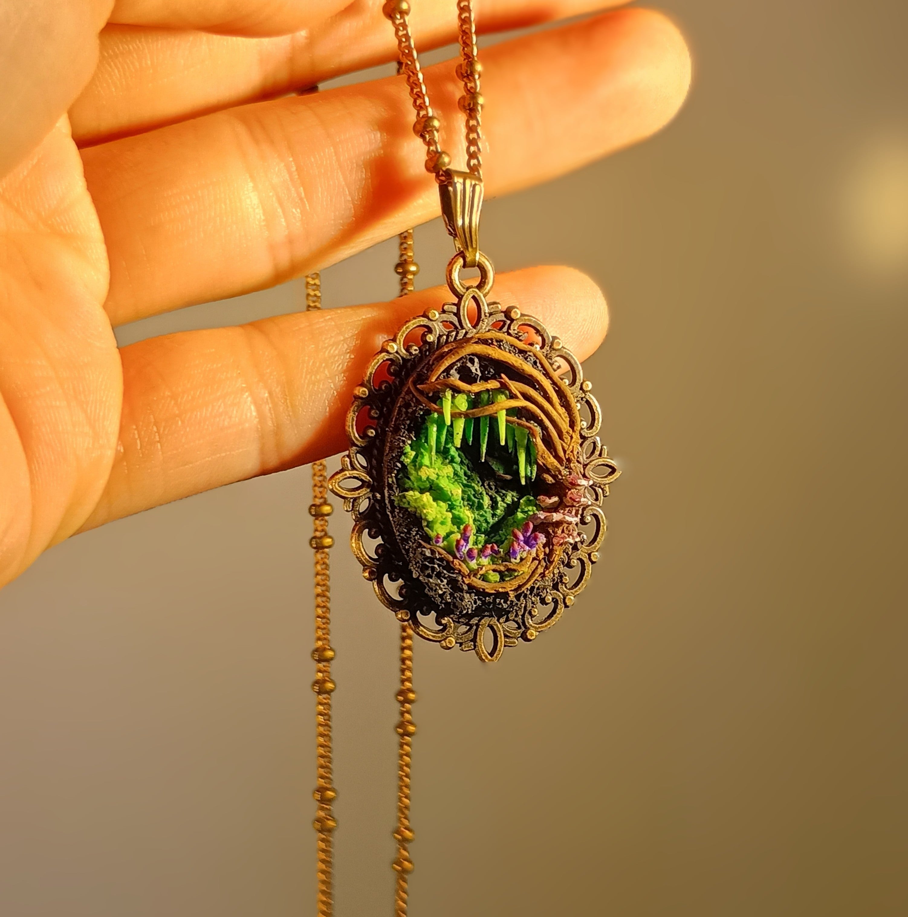 Glowing Mushroom Grove - Necklace