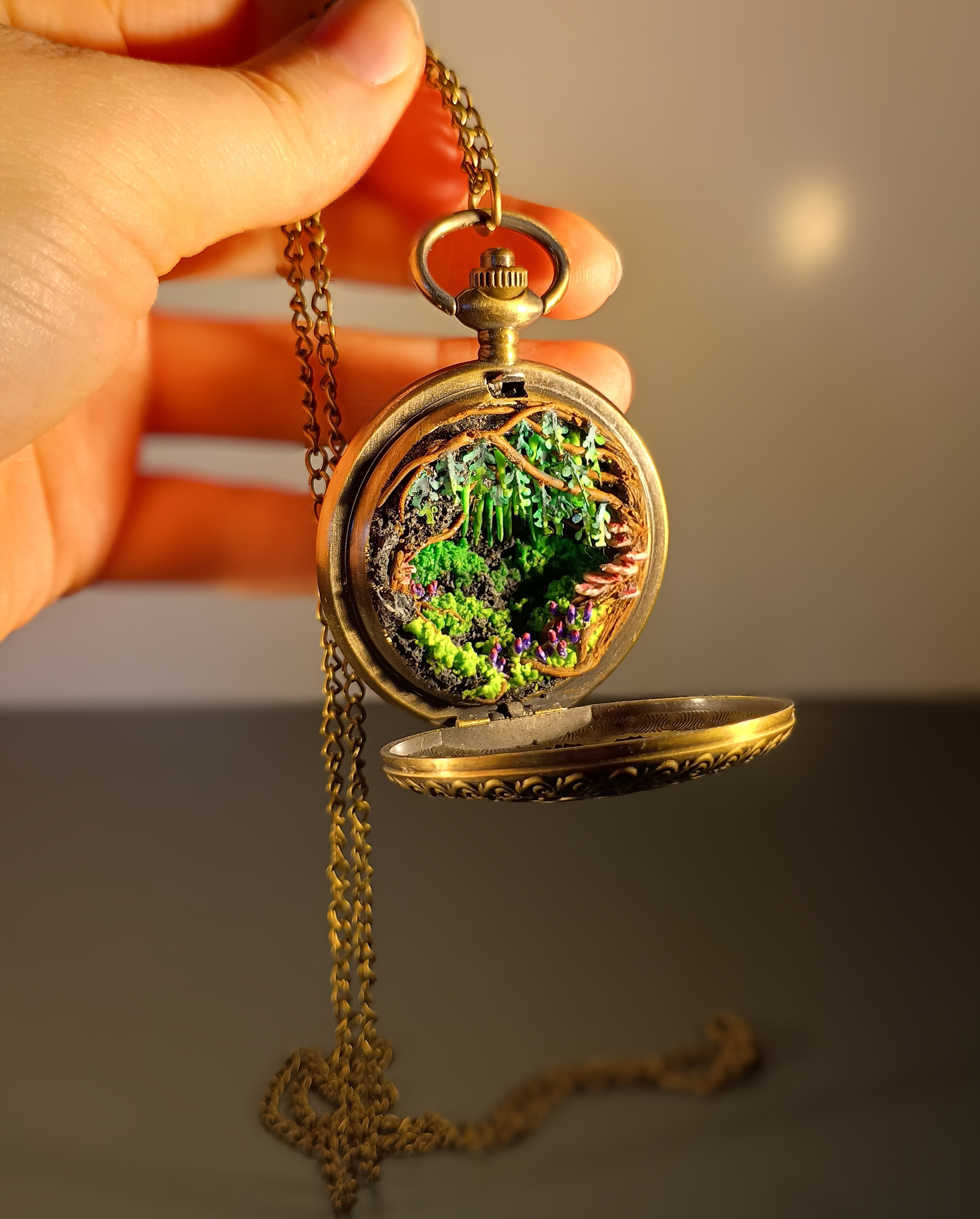 Glowing Mushroom Grove - Pocket Watch