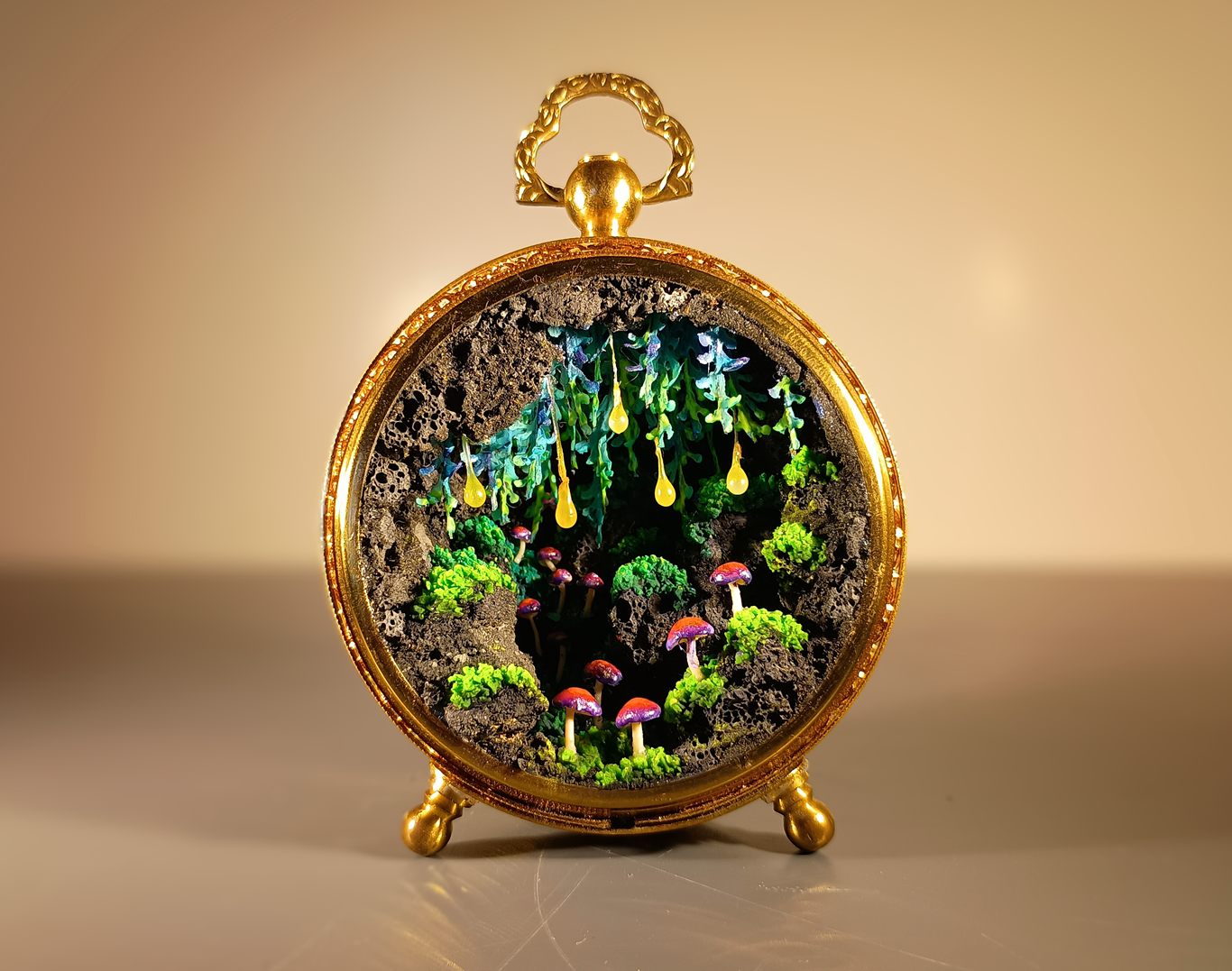 Glowing Mushroom Grove - Small Clock