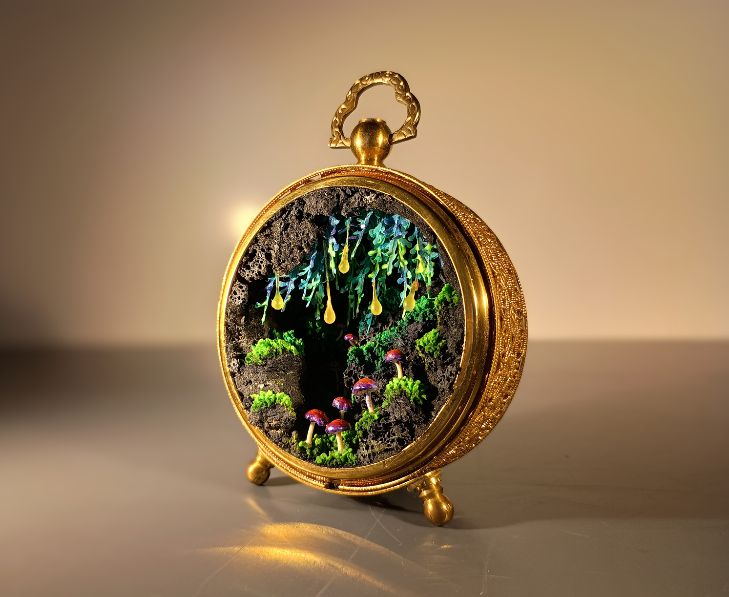 Glowing Mushroom Grove - Small Clock