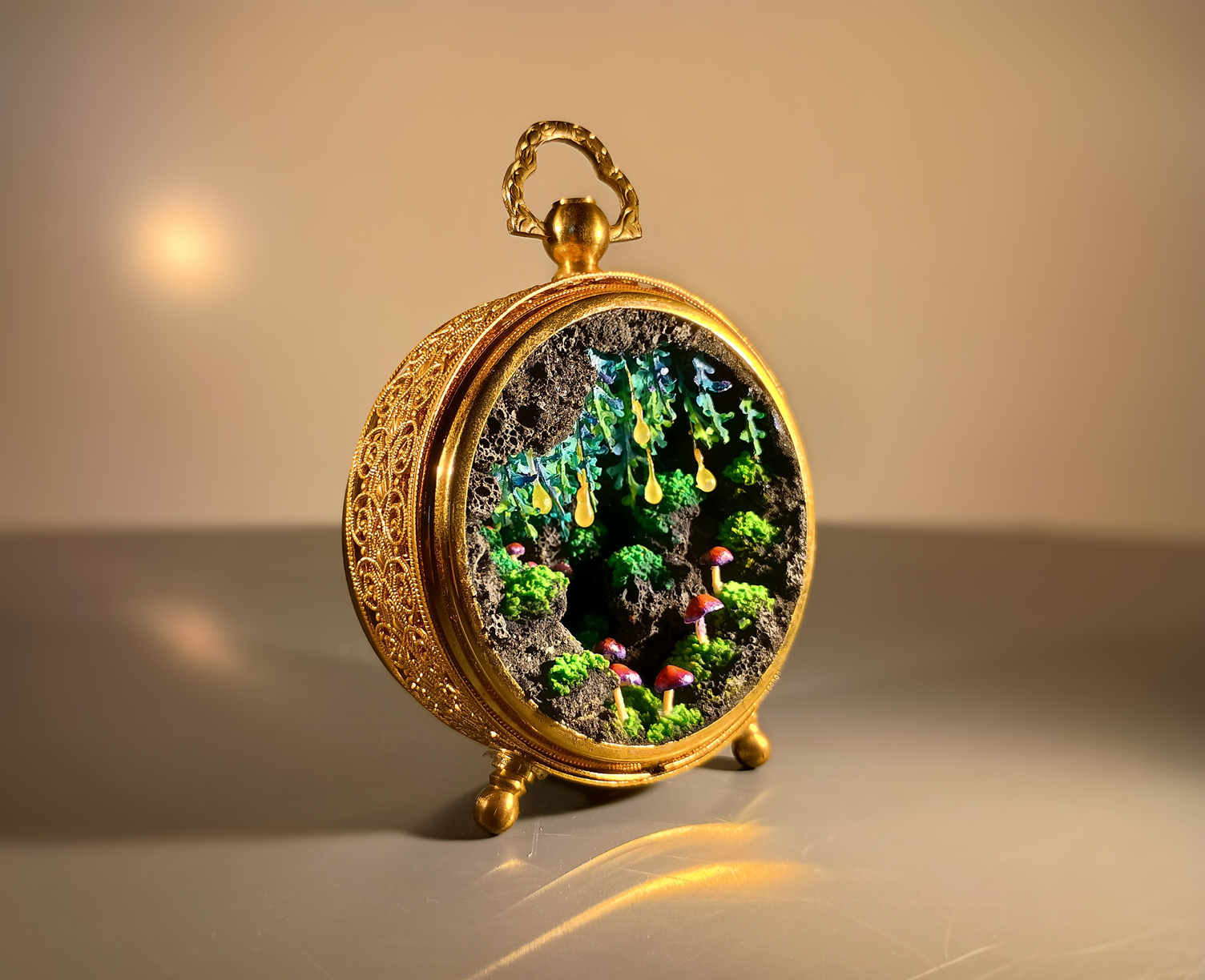 Glowing Mushroom Grove - Small Clock