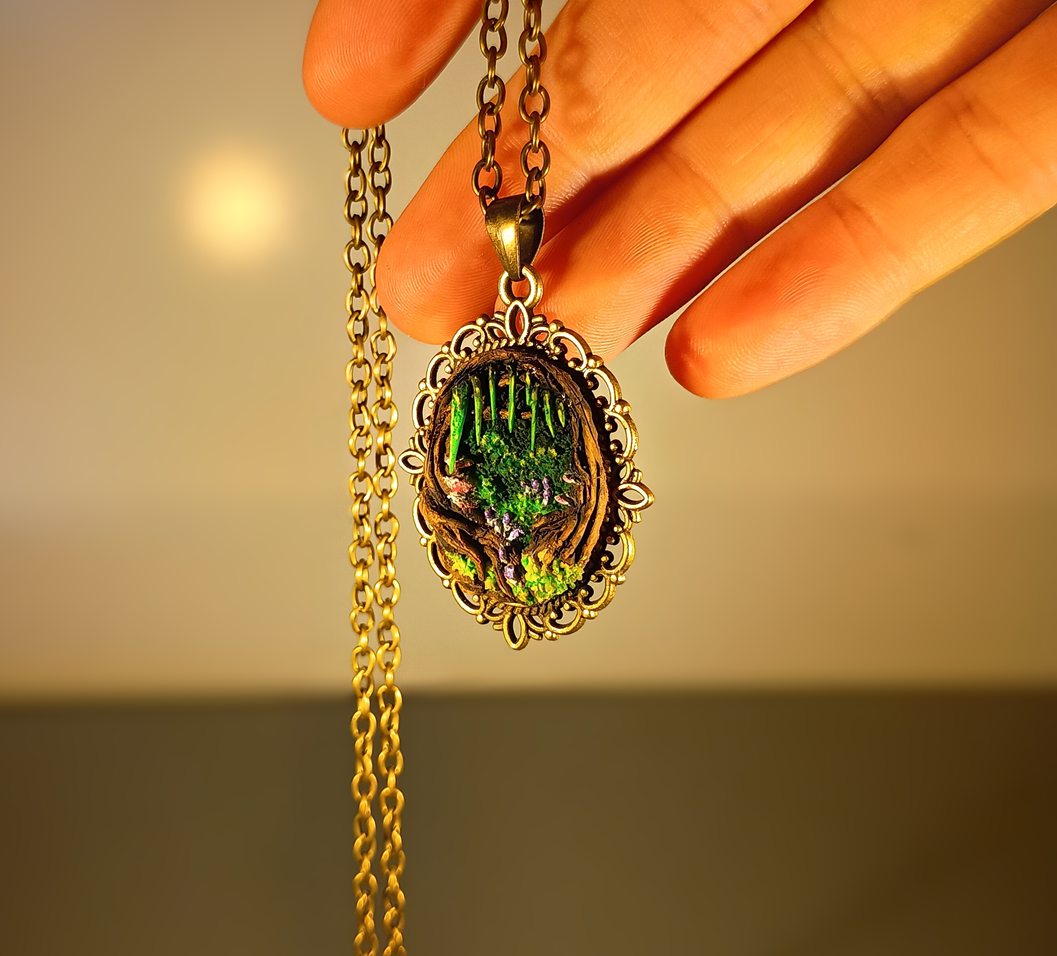Glowing Mushroom Grove - Necklace
